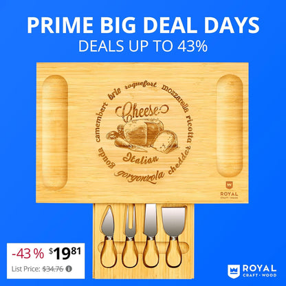 Wooden Cutting Boards for Kitchen Meal Prep & Serving - Bamboo Wood Cutting Board Set - Charcuterie & Chopping Butcher Block for Meat - Kitchen Gadgets Gift